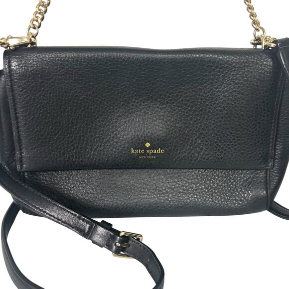 Kate Spade Atwood Place Greer Crossbody Bag Black Pebbled Leather WKRU5319 - Picture 9 of 16